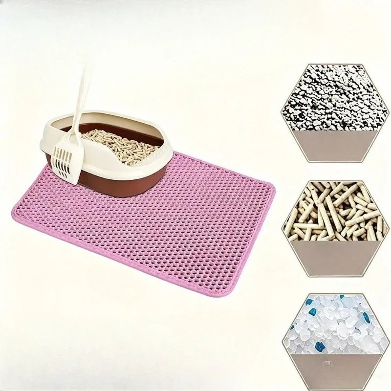 Double-layer cat litter tray, pet cat litter box filter pad, wear-resistant cat litter pad