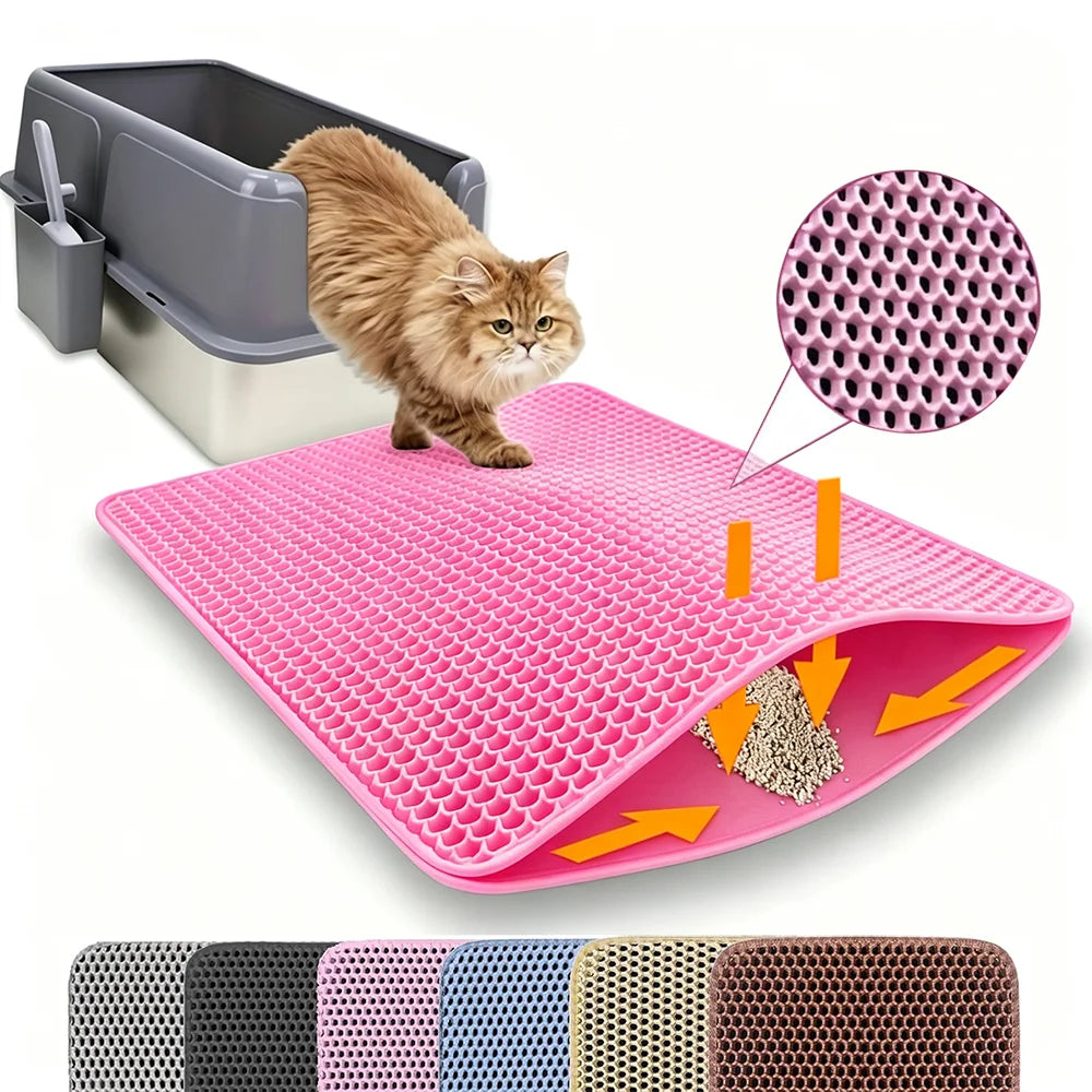 Double-layer cat litter tray, pet cat litter box filter pad, wear-resistant cat litter pad