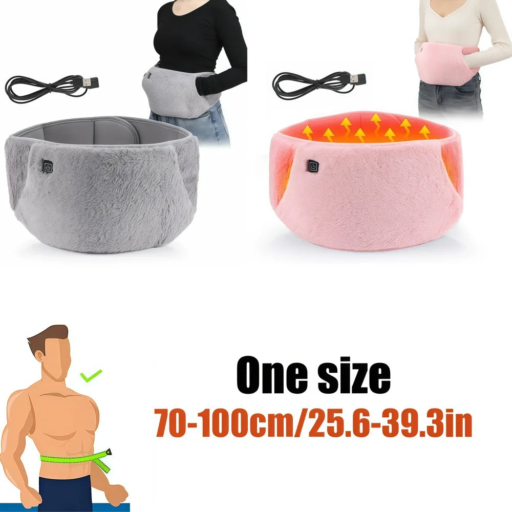 1Pcs Electric Heating Pad for Women 3-Temperature Settings, Adjustable Waist Warmer Belt with Crystal Velvet Washable Back  Belt