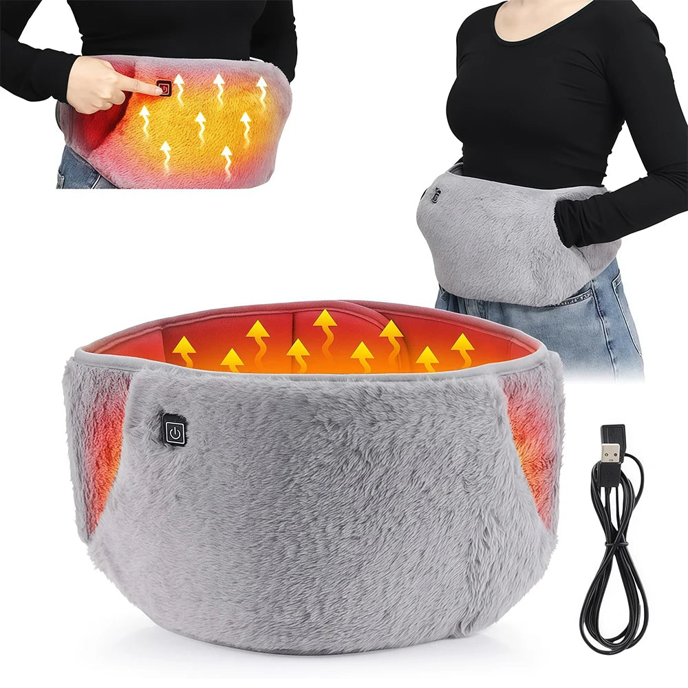 1Pcs Electric Heating Pad for Women 3-Temperature Settings, Adjustable Waist Warmer Belt with Crystal Velvet Washable Back  Belt
