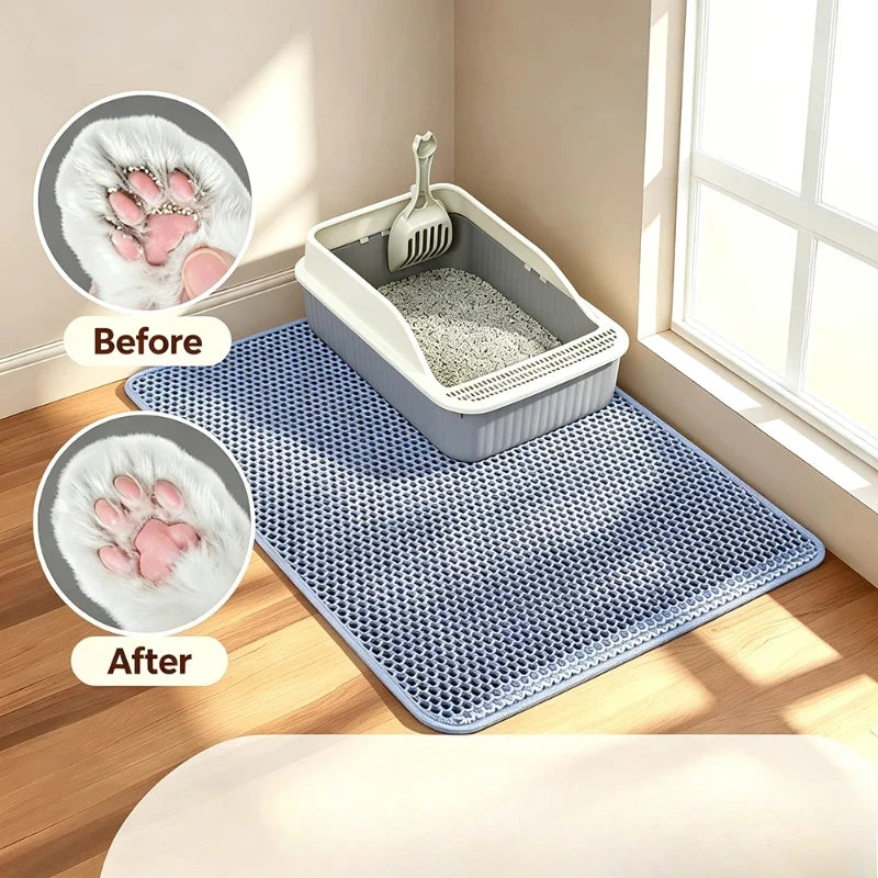 Double-layer cat litter tray, pet cat litter box filter pad, wear-resistant cat litter pad