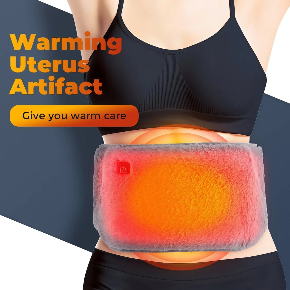 1Pcs Electric Heating Pad for Women 3-Temperature Settings, Adjustable Waist Warmer Belt with Crystal Velvet Washable Back  Belt