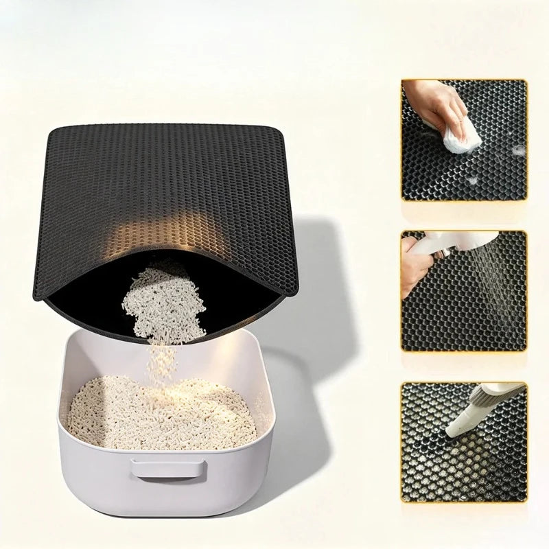 Double-layer cat litter tray, pet cat litter box filter pad, wear-resistant cat litter pad